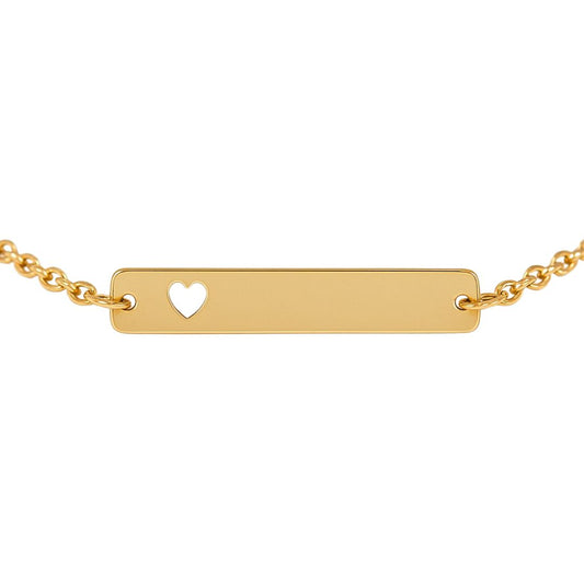 14k Yellow Gold Heart Cutout Toddler's Bracelet