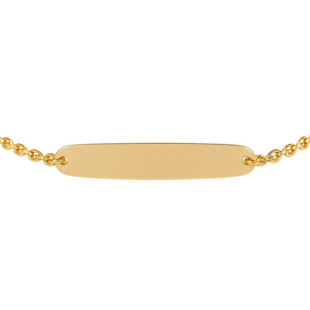 14k Yellow Gold Oval Tag Toddler's Bracelet