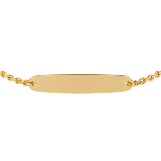 14k Yellow Gold Oval Tag Toddler's Bracelet